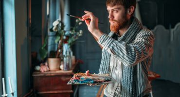 Painter With Brush In Hand Selective Focus